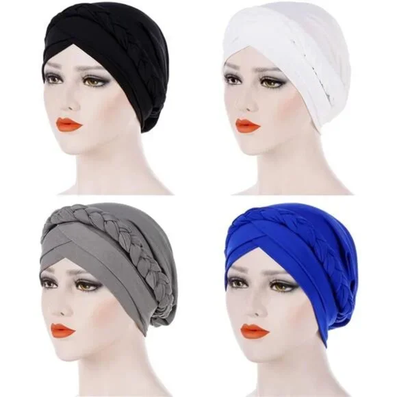 Turban Hats for Women Black White Gray Blue